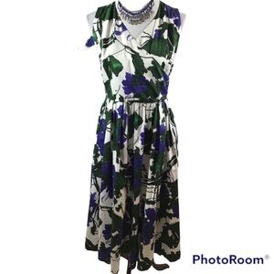 J. Peterman faux wrap sundress M
